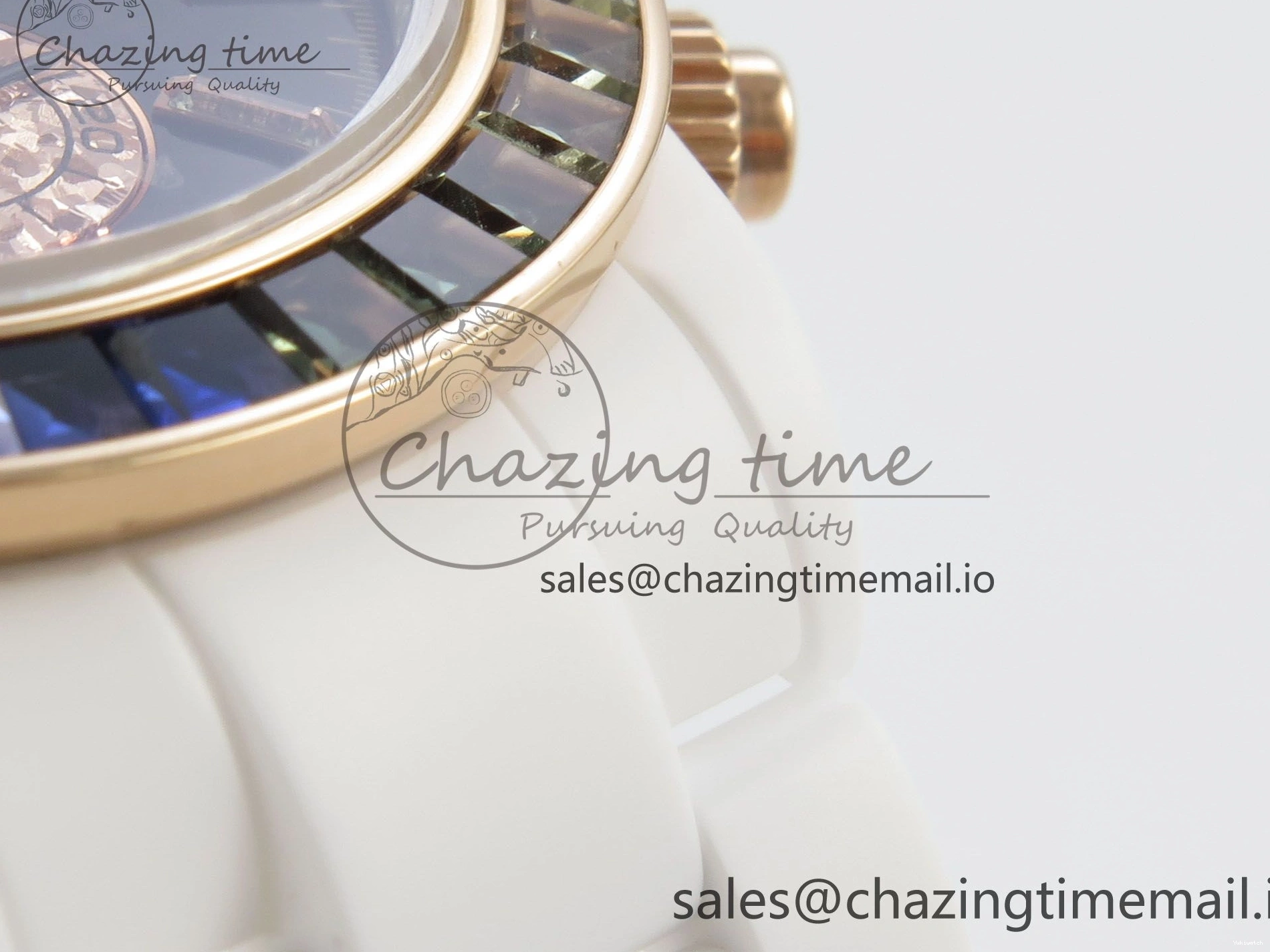 White SONIC Case Black Rainbow Daytona Bezel SA4130 Best and Rainbow Bracelet Dial Edition Ceramic 0113